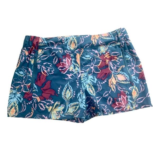 Reel Legends Women’s Sz Medium Green Tropical Leaves Woven Shorts - Picture 1 of 6